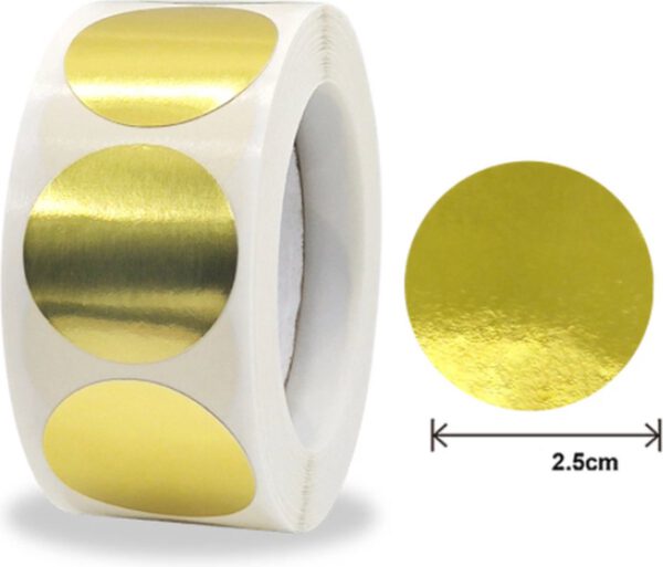 Roos Mooiere Stickers Goud Ø 2,5cm 500 stuks