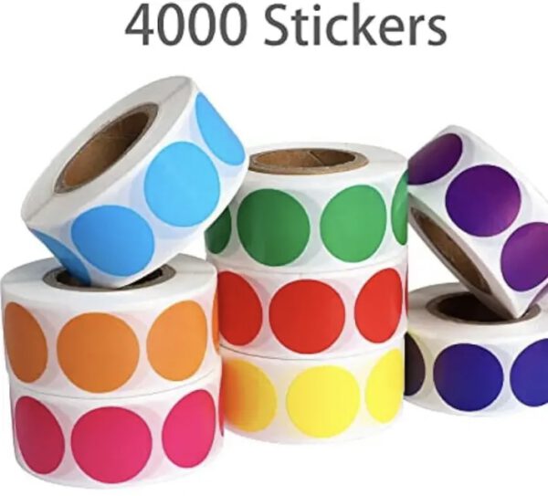 Roos Mooiere Stickers 4000 stuks 8 verschillende kleuren Ø 2cm