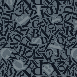 Roos Mooier Cadeaupapier Letters zwart 30cm x 200m