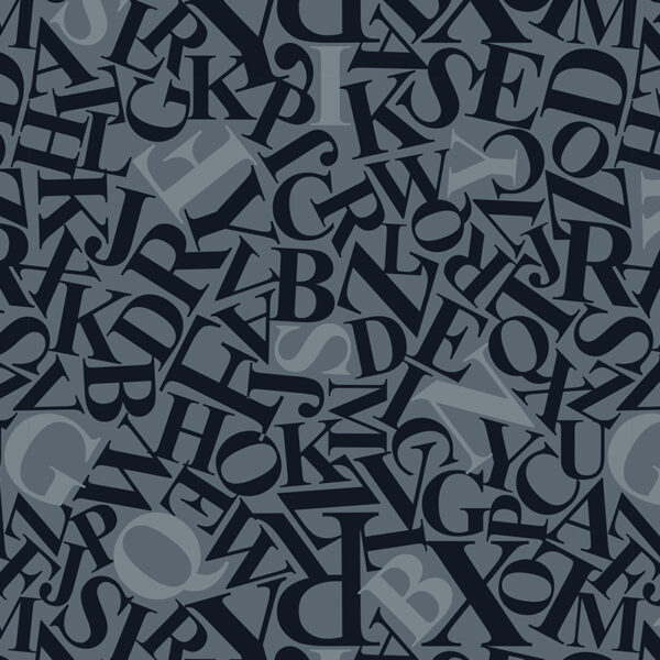 Roos Mooier Cadeaupapier Letters zwart 30cm x 200m