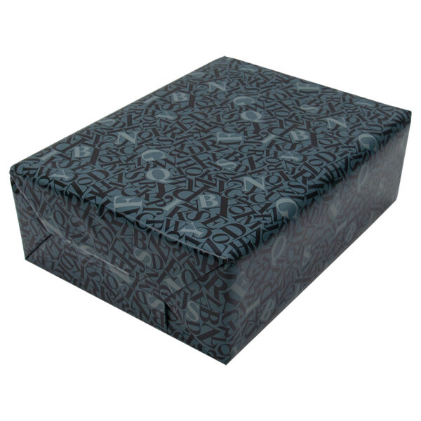 Roos Mooier Cadeaupapier Letters zwart 30cm x 200m - Afbeelding 3