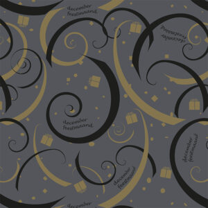 Roos mooier Cadeaupapier December feestmaand zwart-goud 30cm x 200m