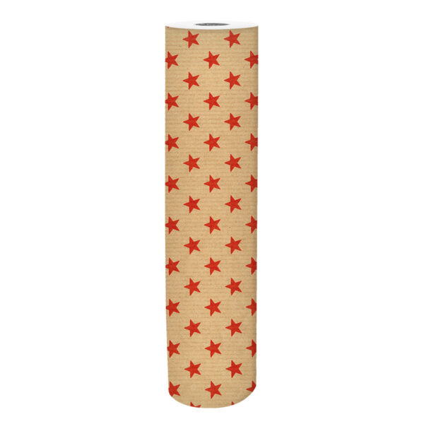 Roos Mooier Cadeaupapier Kerst ster duo groen kraft 50cm x 250m - Afbeelding 2