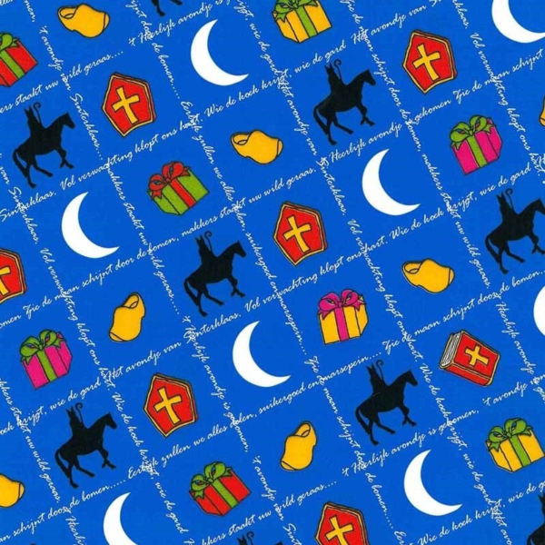 Roos Mooier Cadeaupapier Sint Blauw 50cm x 200m