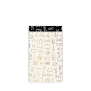 Roos Mooier Cadeauzakjes  Letters goud wit 200stuks 12cmx19cm
