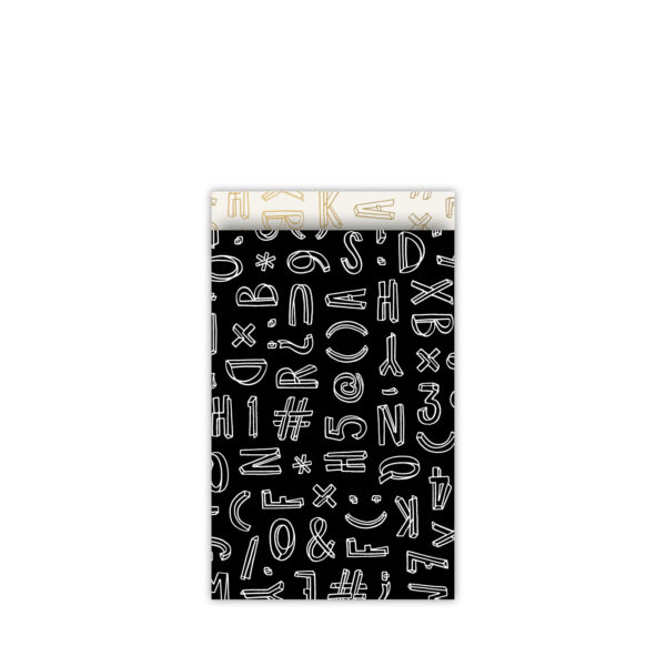 Roos Mooiere Tijdschriftzakken met zijvouw Zwart letters 25X4X34+4 100 stuks
