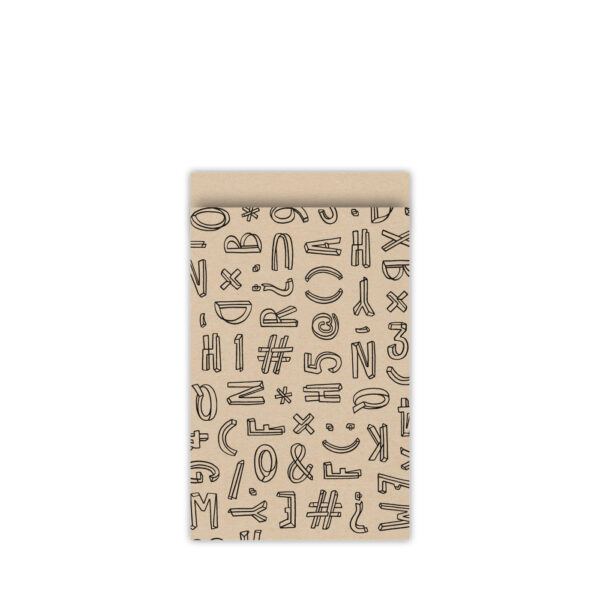 Roos Mooier Cadeauzakjes  Letters zwart kraft 200stuks 12cmx19cm