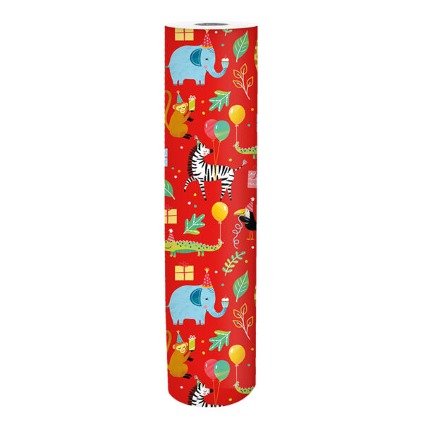 Roos Mooier Cadeaupapier Wilde dieren feest 50x250m - Afbeelding 2