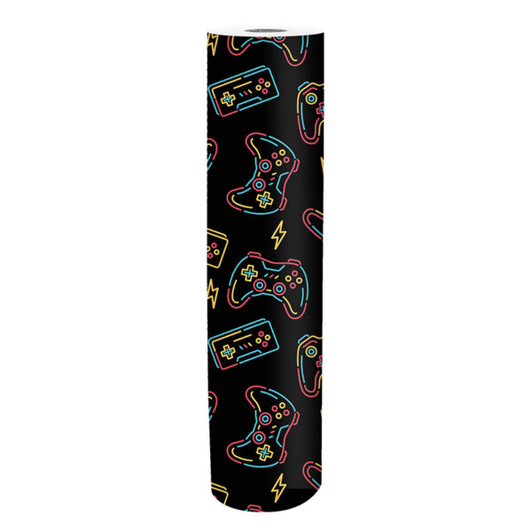Roos Mooier Cadeaupapier  Games zwart fluor 50cmx250m - Afbeelding 2