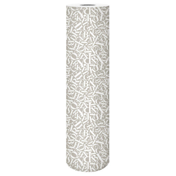 Roos Mooier Cadeaupapier Letters taupe 50cm x 200m - Afbeelding 2