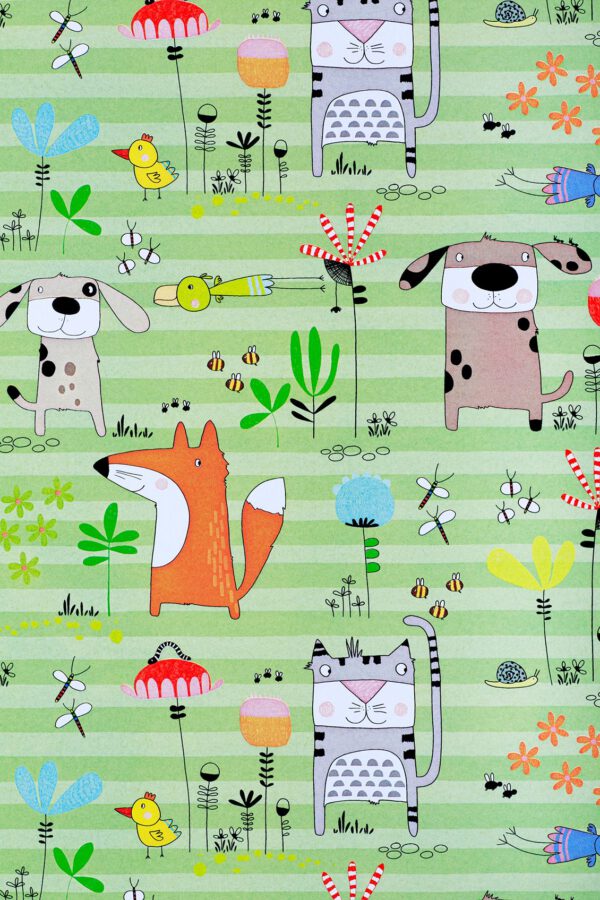 Roos Mooier Cadeaupapier Vrolijke dieren 50cm x 250m