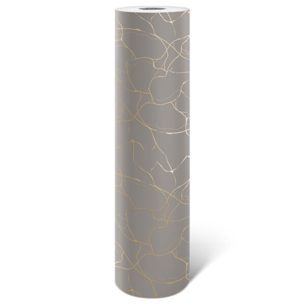 Roos Mooier Cadeaupapier Valo taupe-goud 30cmx200m - Afbeelding 2