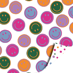 Roos Mooier Cadeaupapier Smiley roze-groen duo 70cmx100m