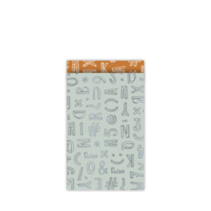 Roos Mooier Cadeauzakjes  Letters mint grijs 200stuks 12cmx19cm
