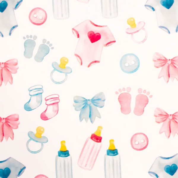 Roos Mooier Cadeaupapier Baby jongen/meisje 50cm x 200meter 80gr/m²