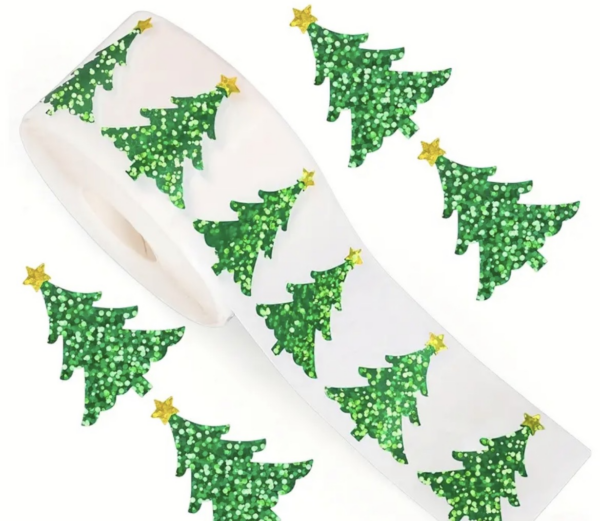 Roos Mooiere stickertjes Kerstboom 500stuks Ø 2,5cm