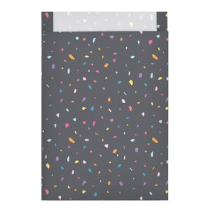 Roos Mooiere Tijdschriftzakken Confetti grijs  25x4x34+2cm 100st NIEUW
