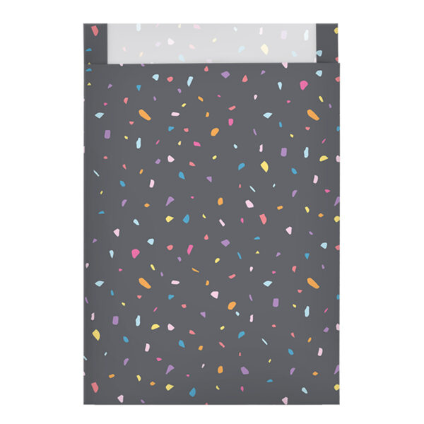Roos Mooiere Tijdschriftzakken Confetti grijs  25x4x34+2cm 100st NIEUW