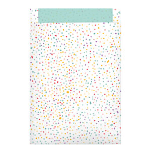 Roos Mooiere Tijdschriftzakken wit stippen gekleurd 25x4x34+2cm 100st NIEUW