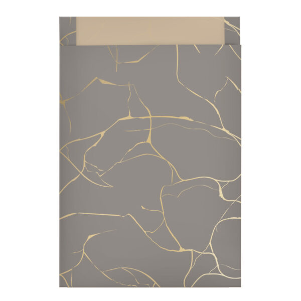 Roos Mooiere Tijdschriftzakken Grijs-goud luxe 25x4x34+2cm 100st NIEUW