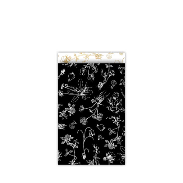 Roos Mooier Cadeauzakjes Bloemen zwart wit 200stuks  12cmx19cm