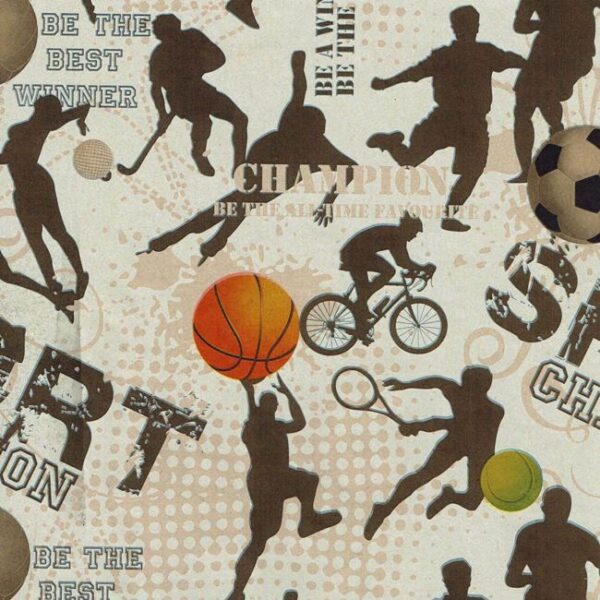 Roos Mooier cadeaupapier Kraft sport 50cm x 200mtr 75gr/m² H