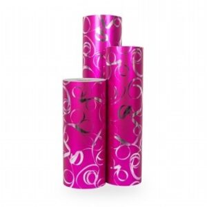 Roos Mooier Cadeaupapier Wokkel Metallic Fuchsia 50cm x 150 meter 74gr/m² H