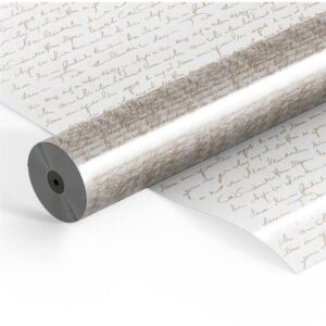Roos Mooier Cadeau folie bedrukt tekst goud  60cm x 300mtr 25mhu