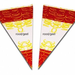 Puntzakken plastic rood/geel klein 250 stuks 180x370 klein ½ pond