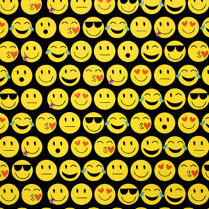 Roos mooier cadeaupapier emoticon/Smiley 30cm x 150mtr 80gr/m² V