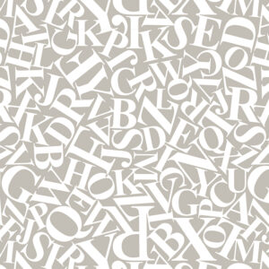 Roos Mooier Cadeaupapier Letters taupe 50cm x 200m