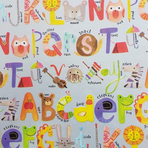 Roos Mooier Cadeaupapier Dierenletters 50cm x 150 meter 80gr-m²