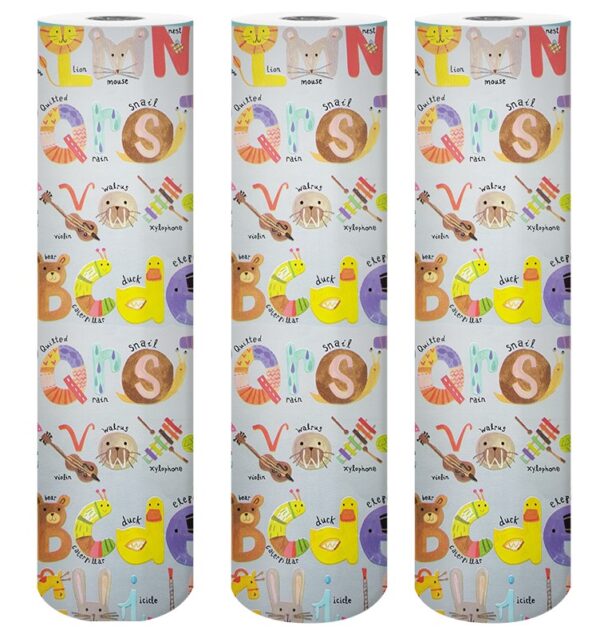 Roos Mooier Cadeaupapier Dierenletters 50cm x 150 meter 80gr-m² - Afbeelding 2