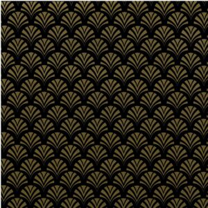 Roos Mooier Cadeaupapier Royal Zwart Gold Waaier 30cm x 200mtr 80 gr KE