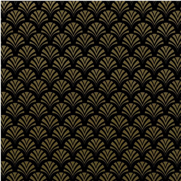 Roos Mooier Cadeaupapier Royal Zwart Gold Waaier 30cm x 200mtr 80 gr KE