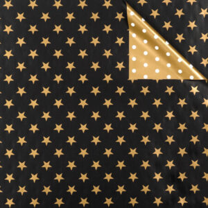 Roos Mooier Cadeaupapier Sterren goud zwart duo 50cmx250m
