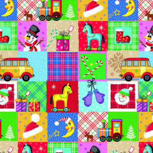 Roos Mooier Cadeaupapier Kerst treintje kleur 50cm x 250m