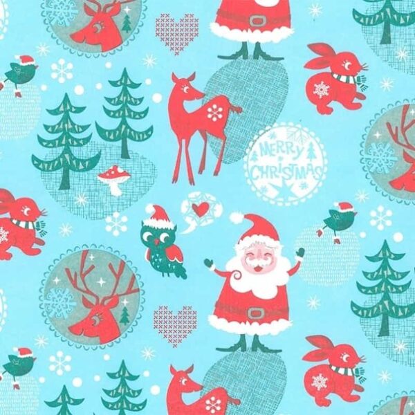 Roos Mooier Cadeaupapier Kerst kind blauw 30cmx200m