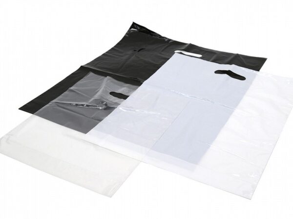Roos plastic draagtas 450x500 +2x20 50MY 500 stuks Zwart