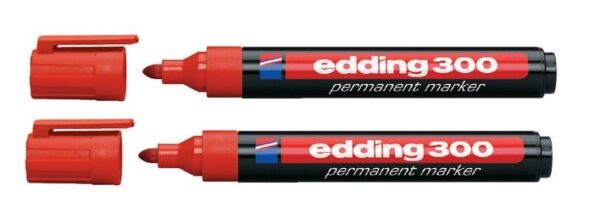 EDDING 300 PERMANENT MARKER MET RONDE PUNT ROOD PER STUK
