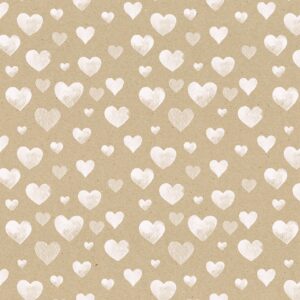 Roos Mooier Cadeaupapier Kraft hearts 30cm x 250cm 70gr/m² K