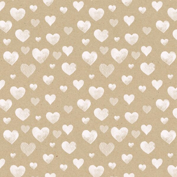 Roos Mooier Cadeaupapier Kraft hearts 30cm x 250cm 70gr/m² K