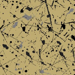 Roos Mooier Cadeaupapier  paint splashes Kraft Black 40cm x 250meter 60gr/m² K