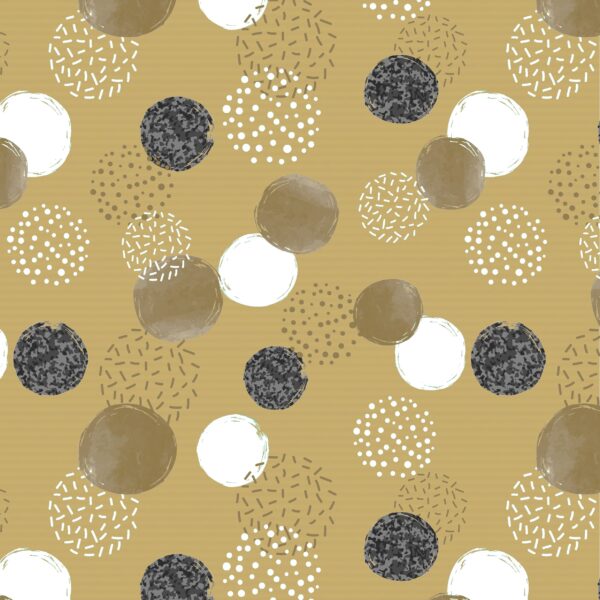 Roos Mooier Cadeaupapier Dots Black White Gold 50cm x 250mtr 60gr/m² K