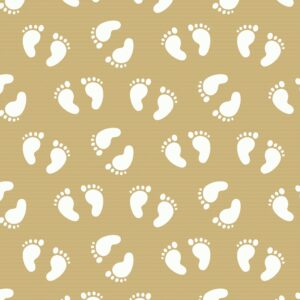 Roos Mooier Cadeaupapier Kraft Baby voetjes 50 cm x 250 meter 60gr/m² K
