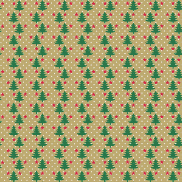 Roos Mooier Cadeaupapier Kraft Mini Boom Groen 50cm x 250meter 60 gr K