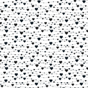 Roos Mooier Cadeaupapier Love zwarte hartjes 30cmx200m