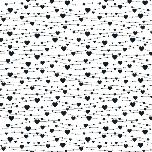 Roos Mooier Cadeaupapier Love zwarte hartjes 50cmx200m