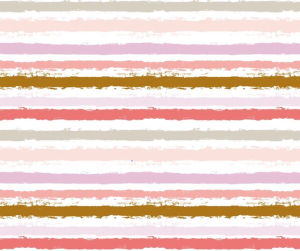 Roos Mooier Cadeaupapier streep roze-goud 30cmx200m