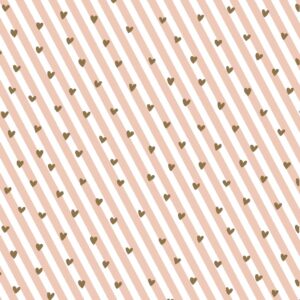 Roos Mooier Cadeaupapier Hartjes Coral Gold 50cm x 200mtr 80gr/m² K
